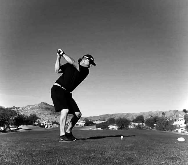 Golfer about to learn the wisdom of the ball